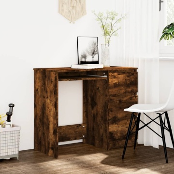 Birou, stejar fumuriu, 90x45x76 cm, lemn prelucrat - Img 1
