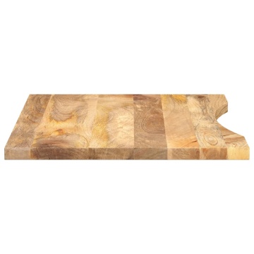 Blat birou cu decupaj curbat 80x60x2,5 cm lemn masiv mango brut - Img 4