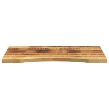 Blat birou cu decupaj curbat 80x60x2,5 cm lemn masiv mango brut - Img 3