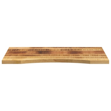 Blat birou cu decupaj curbat 90x50x2,5 cm lemn masiv mango brut - Img 3