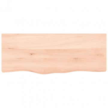 Blat de baie, 100x40x6 cm, lemn masiv netratat - Img 3