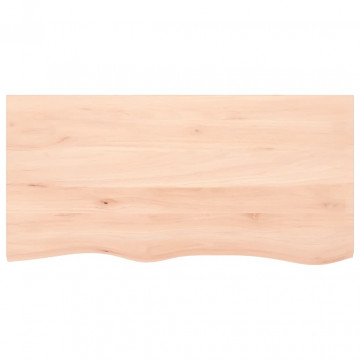 Blat de masă, 100x50x6 cm, lemn masiv de stejar netratat - Img 3