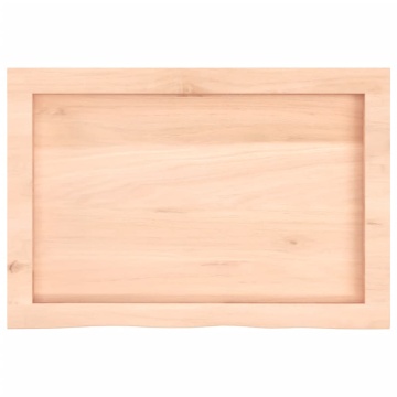 Blat de masă, 60x40x(2-4) cm, lemn masiv de stejar netratat - Img 4