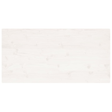 Blat de masă alb 110x55x2,5 cm lemn masiv de pin dreptunghiular - Img 4