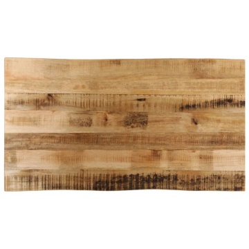 Blat de masă contur organic 100x60x2,5 cm lemn masiv mango brut - Img 1