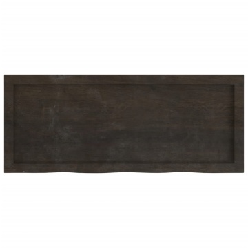 Blat de masă maro 100x40x(2-4) cm, lemn masiv stejar tratat - Img 4