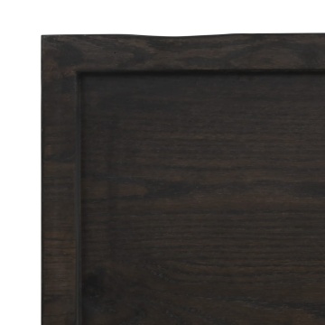 Blat de masă maro 60x40x(2-4) cm, lemn masiv stejar tratat - Img 5