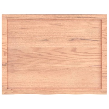 Blat de masă maro 80x60x(2-4) cm, lemn masiv stejar tratat - Img 4