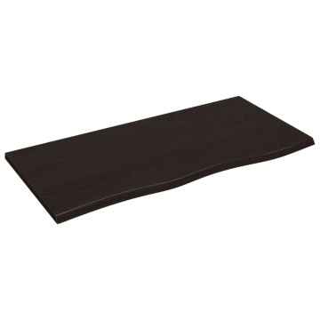 Blat de masă maro închis 100x50x2cm lemn masiv de stejar tratat - Img 2