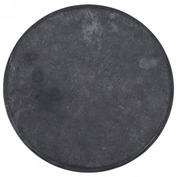 Blat de masă, negru, Ø60x2,5 cm, marmură - Img 6