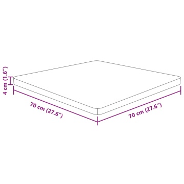 Blat de masă pătrat, 70x70x4 cm, lemn masiv stejar netratat - Img 4