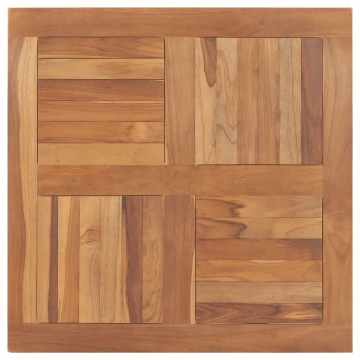 Blat de masă pătrat, 80 x 80 x 2,5 cm, lemn masiv de tec - Img 1