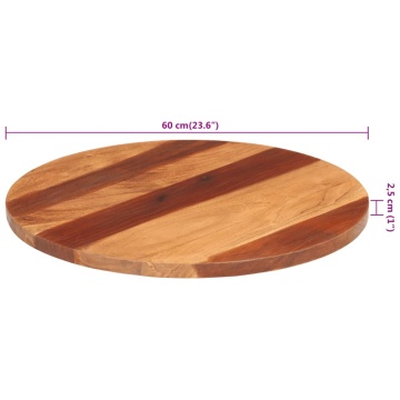 Blat de masă rotund, 60 cm, 25-27 mm, lemn masiv acacia - Img 7