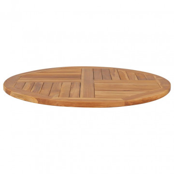 Blat de masă rotund, 90 cm, lemn masiv de tec, 2,5 cm - Img 2
