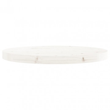 Blat de masă rotund, alb, Ø50x3 cm, lemn masiv de pin - Img 3