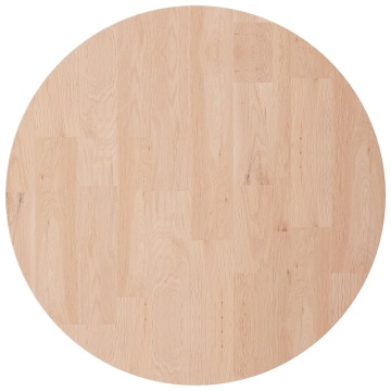 Blat de masă rotund, Ø40x2,5 cm, lemn masiv stejar netratat - Img 2