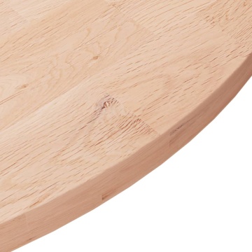 Blat de masă rotund, Ø80x2,5 cm, lemn masiv stejar netratat - Img 3