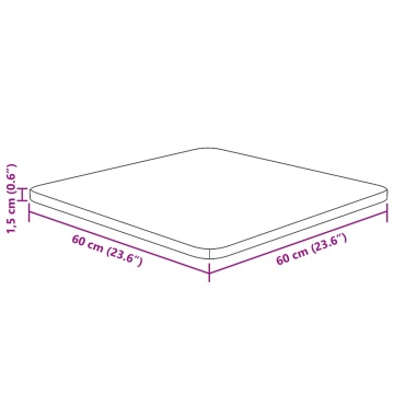 Blat masă pătrat maro deschis 60x60x1,5 cm lemn stejar tratat - Img 4