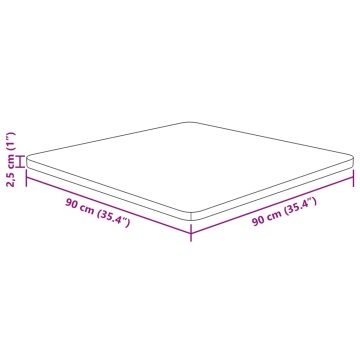 Blat masă pătrat maro deschis 90x90x2,5cm lemn stejar tratat - Img 4
