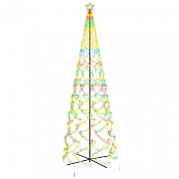 Brad de Crăciun conic, 1400 LED-uri, multicolor, 160x500 cm - Img 2