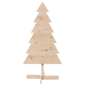 Brad de Crăciun din lemn decorativ, 120 cm, lemn de pin masiv - Img 3