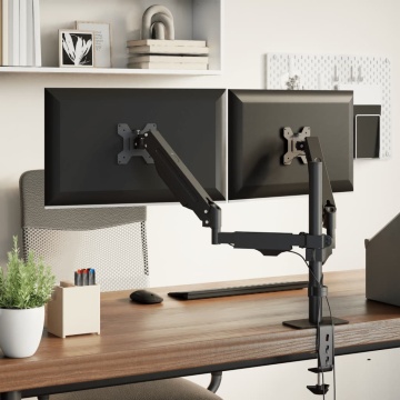Braț monitor dublu pentru ecran max. 27 inch arc cu gaz 20 kg - Img 3