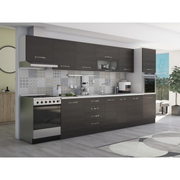 Bucatarie Alfa 380, wenge, blat termic alb, corp hota, soldat - Img 4