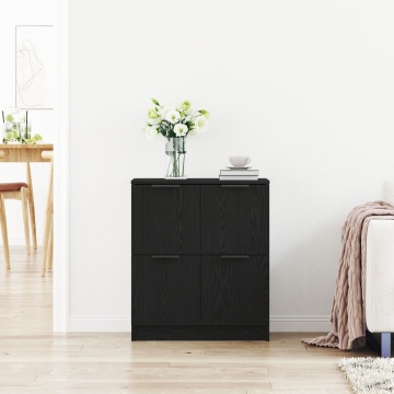 Bufet Negru din Stejar - 60 x 30 x 70 cm - Fabricat din Lemn Prelucrat - Img 4