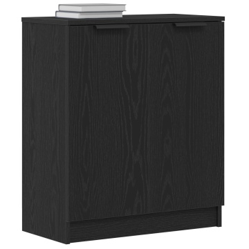 Bufet Negru Stejar 60x30x70 cm Lemn prelucrat - Img 3
