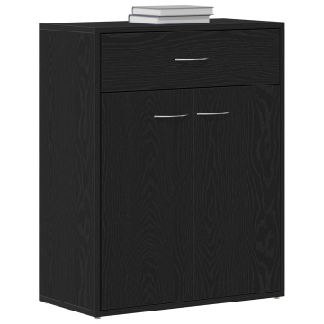 Bufet Negru Stejar 60x30x75 cm din lemn prelucrat - Img 3