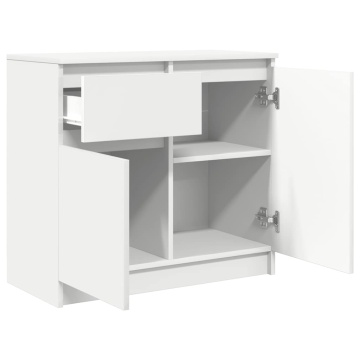 Bufetă cu sertar alb 71x35x65 cm din lemn prelucrat - Img 8