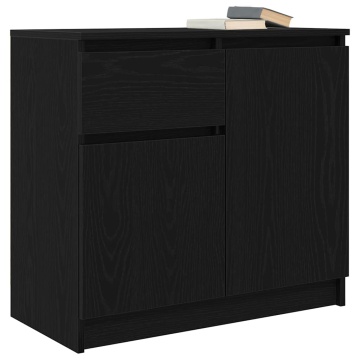 Bufetă cu sertar Stejar negru 71x35x65 cm Lemn prelucrat - Img 4