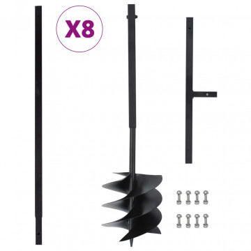 Burghiu de pământ cu mâner 250 mm, tub extensibil la 8 m, oțel - Img 1