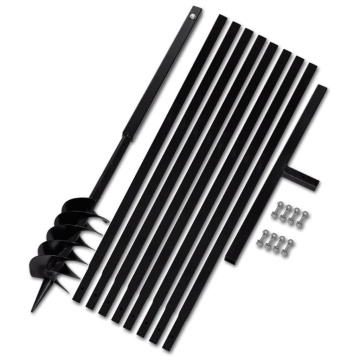 Burghiu de sol cu mâner 120 mm cu tub prelungitor 9 m, oțel - Img 1