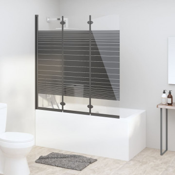 Cabină de duș pliabilă, 3 panouri, negru, 130x130 cm, ESG - Img 1