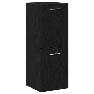 Cabinet de baie Negru Stejar 30x30x80 cm Lemn Laminat - Img 2