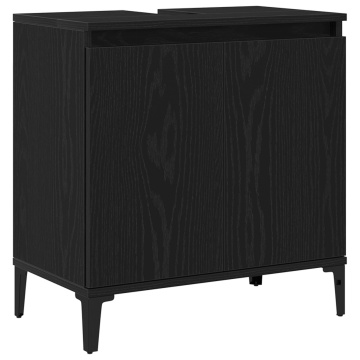 Cabinet lavoar Stejar Negru 58x33x60 cm Lemn prelucrat - Img 2