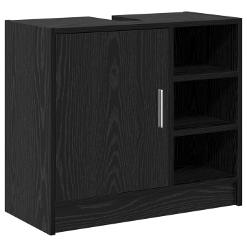 Cabinet pentru chiuvetă Stejar Negru 63x29x55 cm Lemn Prelucrat - Img 2