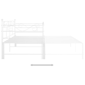Cadru canapea extensibilă, alb, 90x200 cm, metal - Img 8