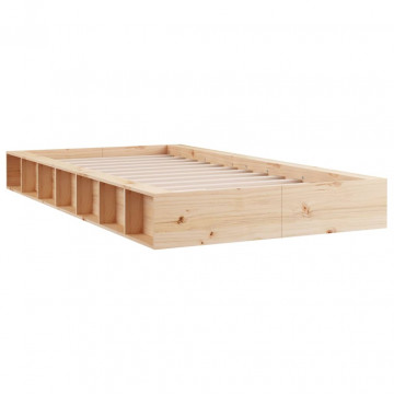 Cadru de pat, 100x200 cm, lemn masiv - Img 3
