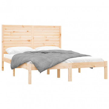 Cadru de pat, 120x200 cm, lemn masiv - Img 3