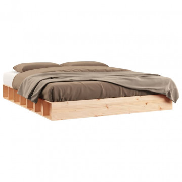 Cadru de pat, 120x200 cm, lemn masiv - Img 2
