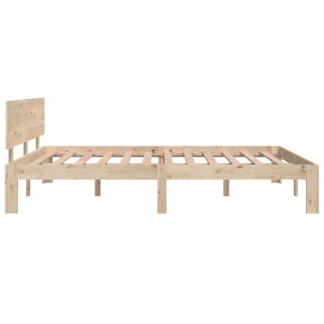 Cadru de pat, 140x190 cm, lemn masiv de pin - Img 8