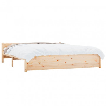 Cadru de pat, 200x200 cm, lemn masiv - Img 3