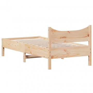 Cadru de pat, 75x190 cm, lemn masiv de pin - Img 5