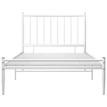 Cadru de pat, alb, 100x200 cm, metal - Img 4