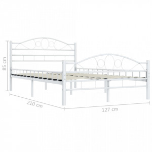 Cadru de pat, alb, 120 x 200 cm, metal - Img 6