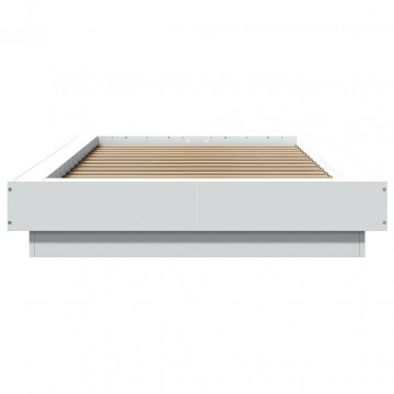 Cadru de pat, alb, 90x190 cm, lemn prelucrat - Img 4
