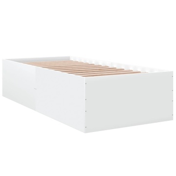Cadru de pat, alb, 90x190 cm, lemn prelucrat - Img 2