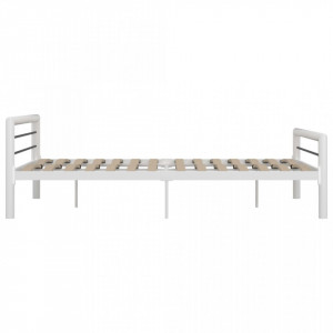 Cadru de pat, alb și negru, 180 x 200 cm, metal - Img 4